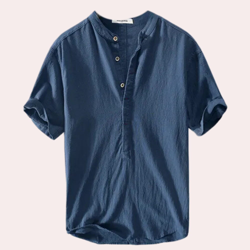 Comfortable Summer Shirt for Men - Milo-Dark blue-S-Nora Luxe