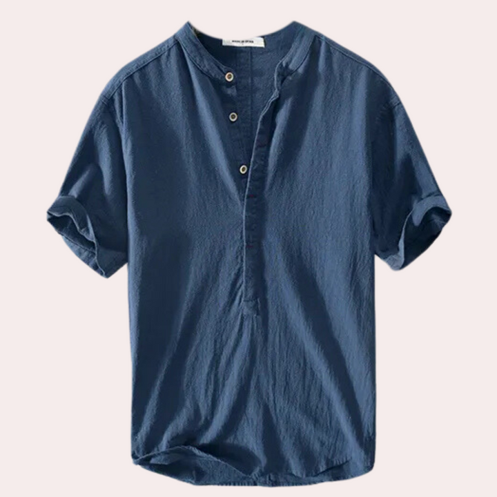 Comfortable Summer Shirt for Men - Milo-Dark blue-S-Nora Luxe
