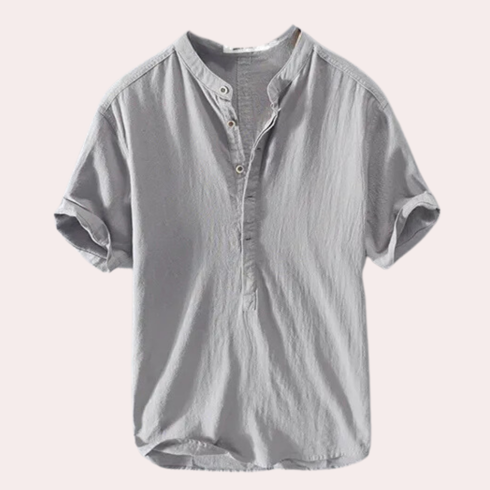 Comfortable Summer Shirt for Men - Milo-Gray-S-Nora Luxe