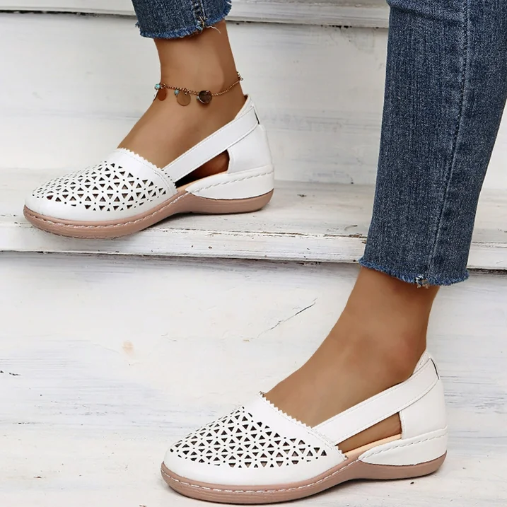 Comfortable Summer Shoes for Women - Melina-White-2.5-Nora Luxe