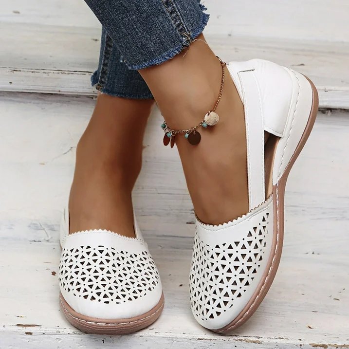 Comfortable Summer Shoes for Women - Melina-White-2.5-Nora Luxe