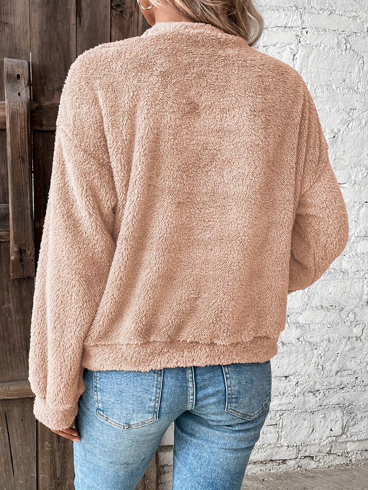 Comfortable Teddy Pullover Sweatshirt - Livia-Light brown-S-Nora Luxe