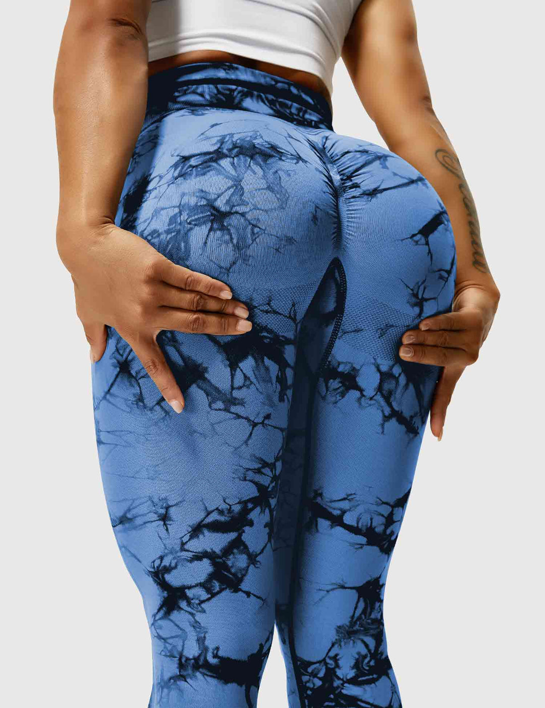 Comfortable Tie Dye Leggings - Ivy-Black Blue-S-Nora Luxe