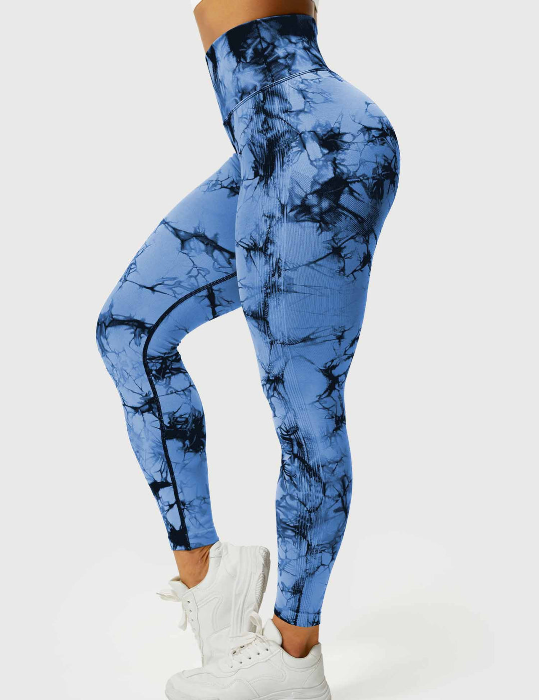 Comfortable Tie Dye Leggings - Ivy-Black Blue-S-Nora Luxe