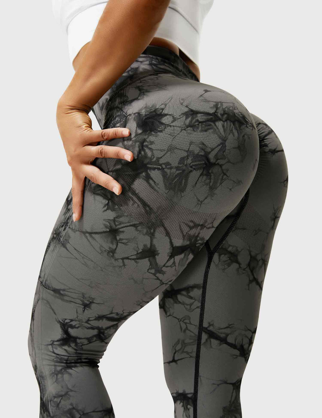 Comfortable Tie Dye Leggings - Ivy-Black Blue-S-Nora Luxe