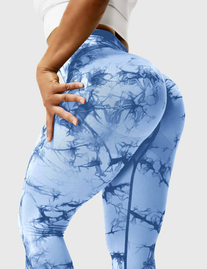 Comfortable Tie Dye Leggings - Ivy-Black Blue-S-Nora Luxe