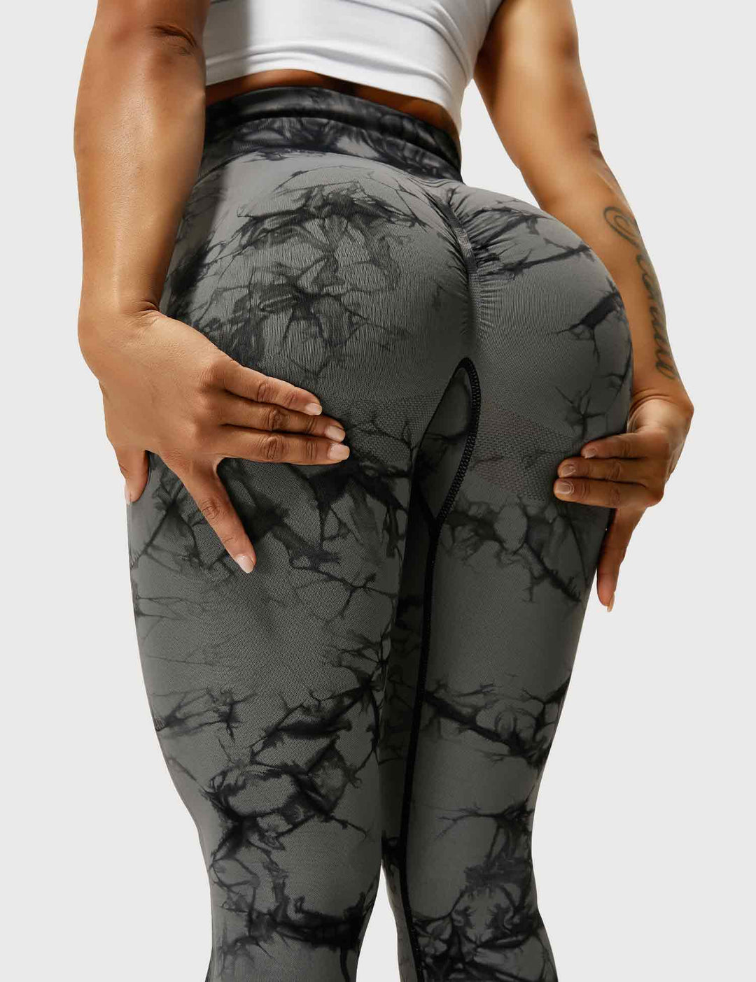 Comfortable Tie Dye Leggings - Ivy-Black Blue-S-Nora Luxe