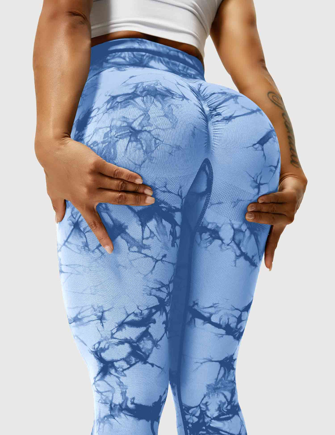 Comfortable Tie Dye Leggings - Ivy-Black Blue-S-Nora Luxe