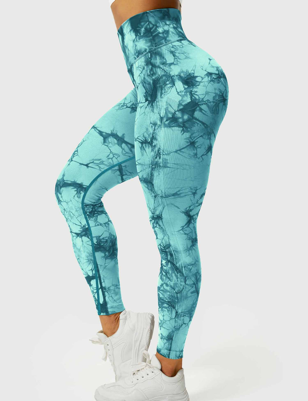 Comfortable Tie Dye Leggings - Ivy-Black Blue-S-Nora Luxe
