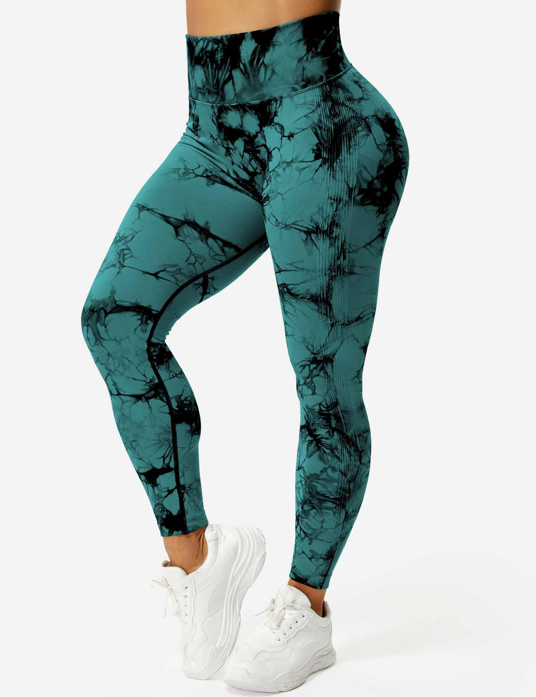 Comfortable Tie Dye Leggings - Ivy-Black Blue-S-Nora Luxe
