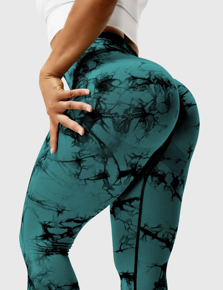 Comfortable Tie Dye Leggings - Ivy-Black Blue-S-Nora Luxe
