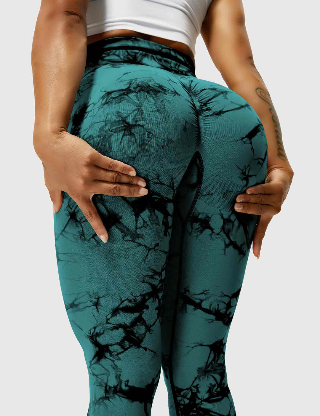 Comfortable Tie Dye Leggings - Ivy-Black Blue-S-Nora Luxe