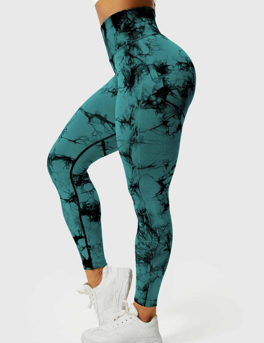 Comfortable Tie Dye Leggings - Ivy-Black Blue-S-Nora Luxe