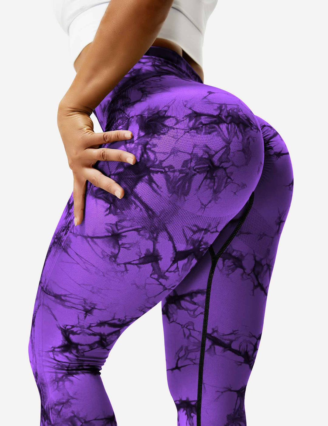 Comfortable Tie Dye Leggings - Ivy-Black Blue-S-Nora Luxe