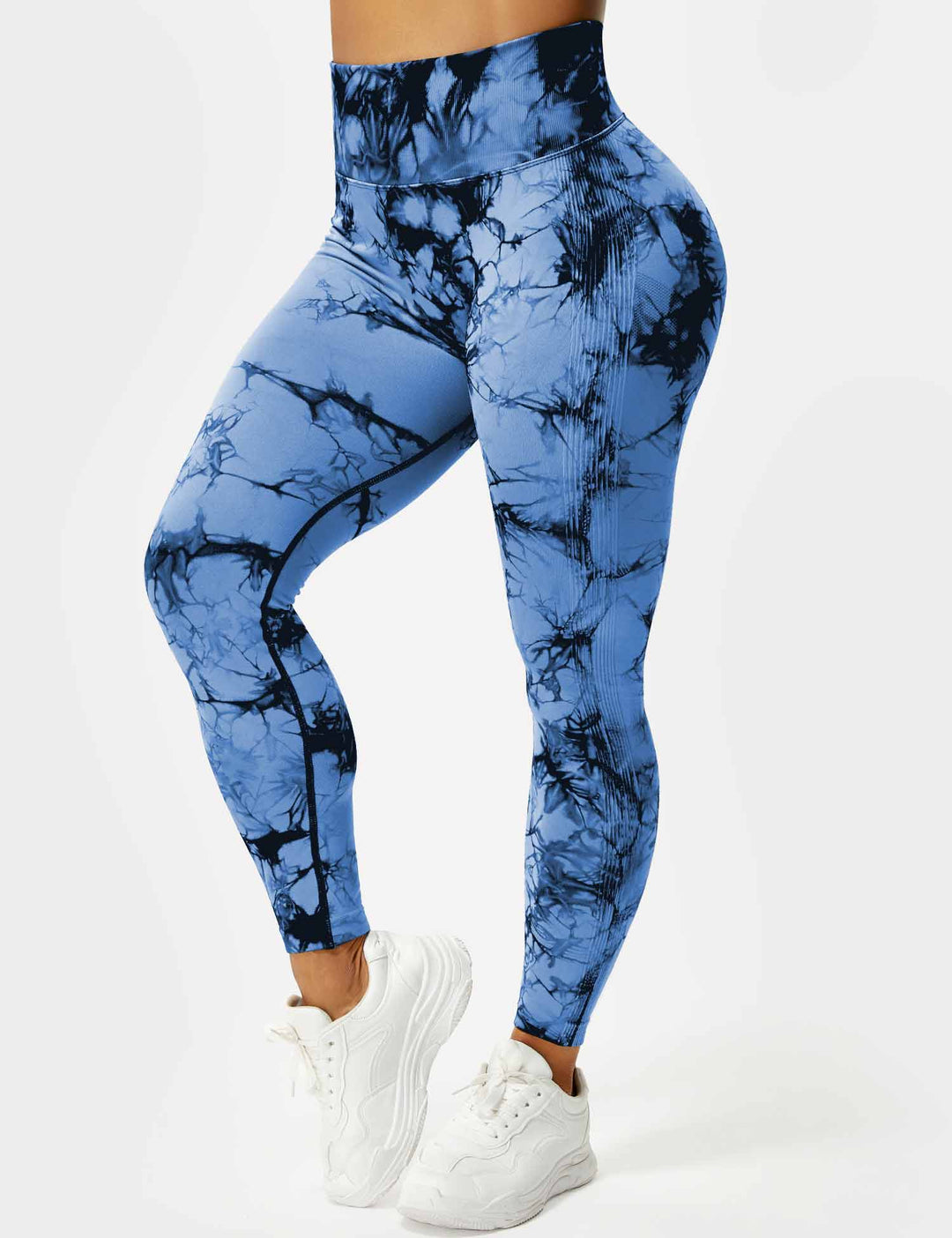 Comfortable Tie Dye Leggings - Ivy-Black Blue-S-Nora Luxe