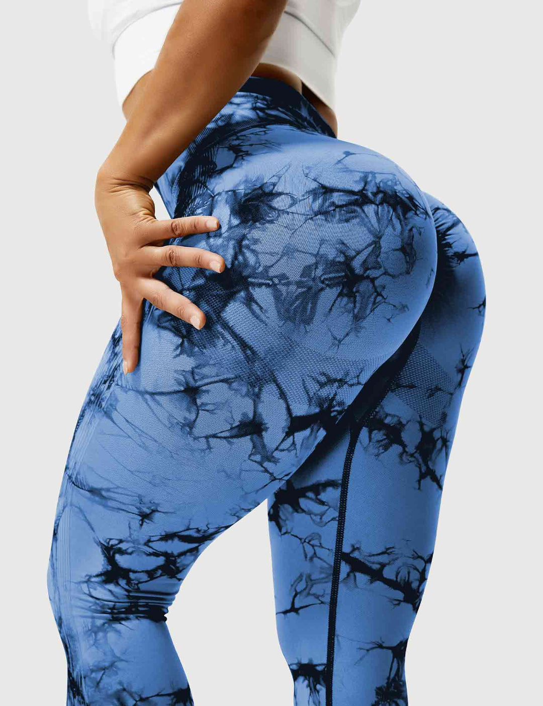 Comfortable Tie Dye Leggings - Ivy-Black Blue-S-Nora Luxe