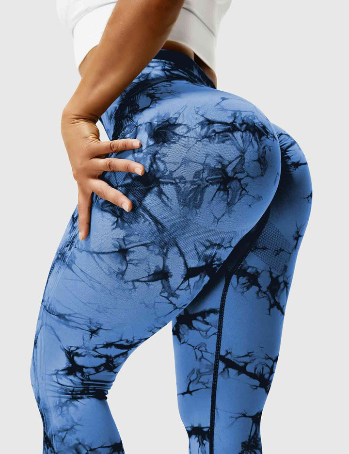 Comfortable Tie Dye Leggings - Ivy-Black Blue-S-Nora Luxe