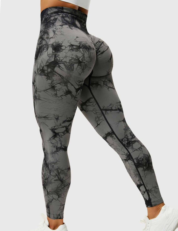 Comfortable Tie Dye Leggings - Ivy-Black Gray-S-Nora Luxe