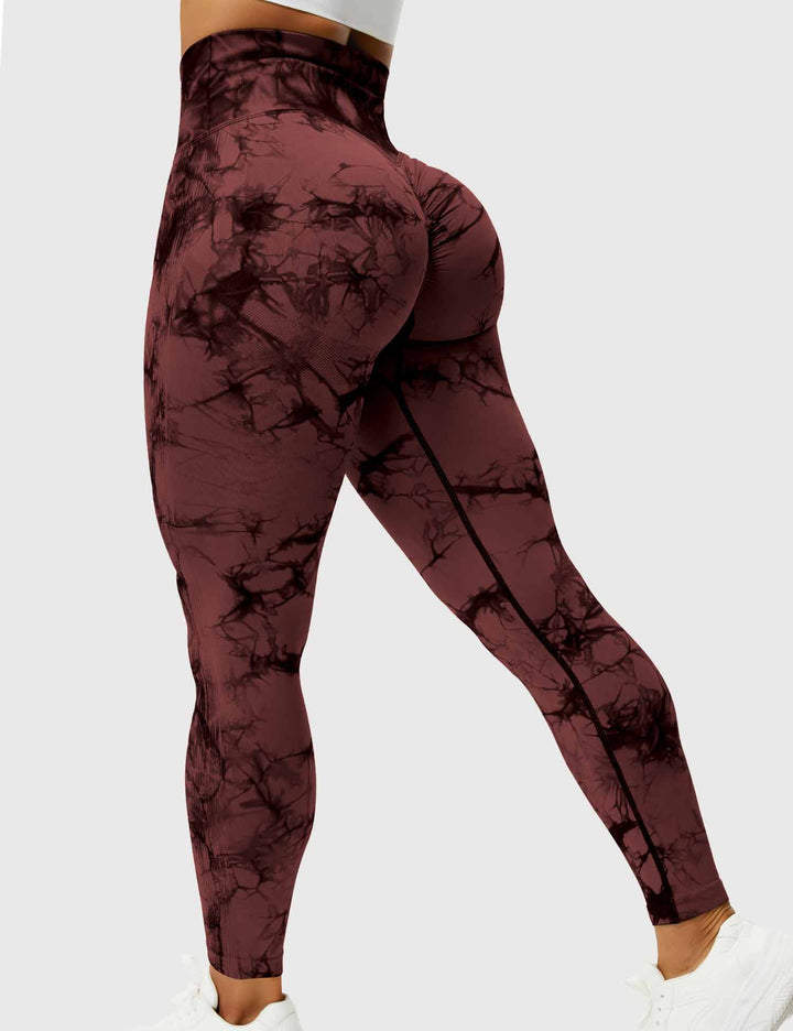 Comfortable Tie Dye Leggings - Ivy-Red Brown-S-Nora Luxe