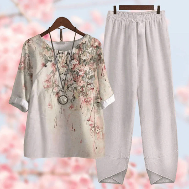Comfortable Two-Piece Ladies Summer Set - Mira-Gray-S-Nora Luxe