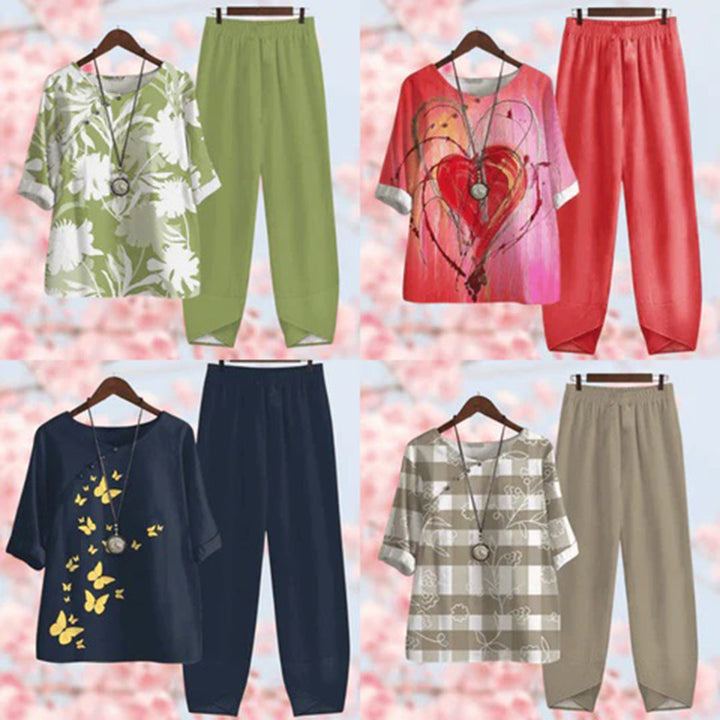 Comfortable Two-Piece Ladies Summer Set - Mira-Green-S-Nora Luxe