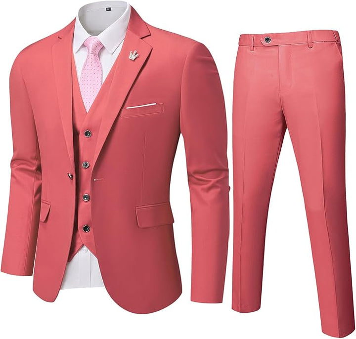 Comfortable Two-Piece Men's Suit - Ralph-Salmon Pink-XS-Nora Luxe