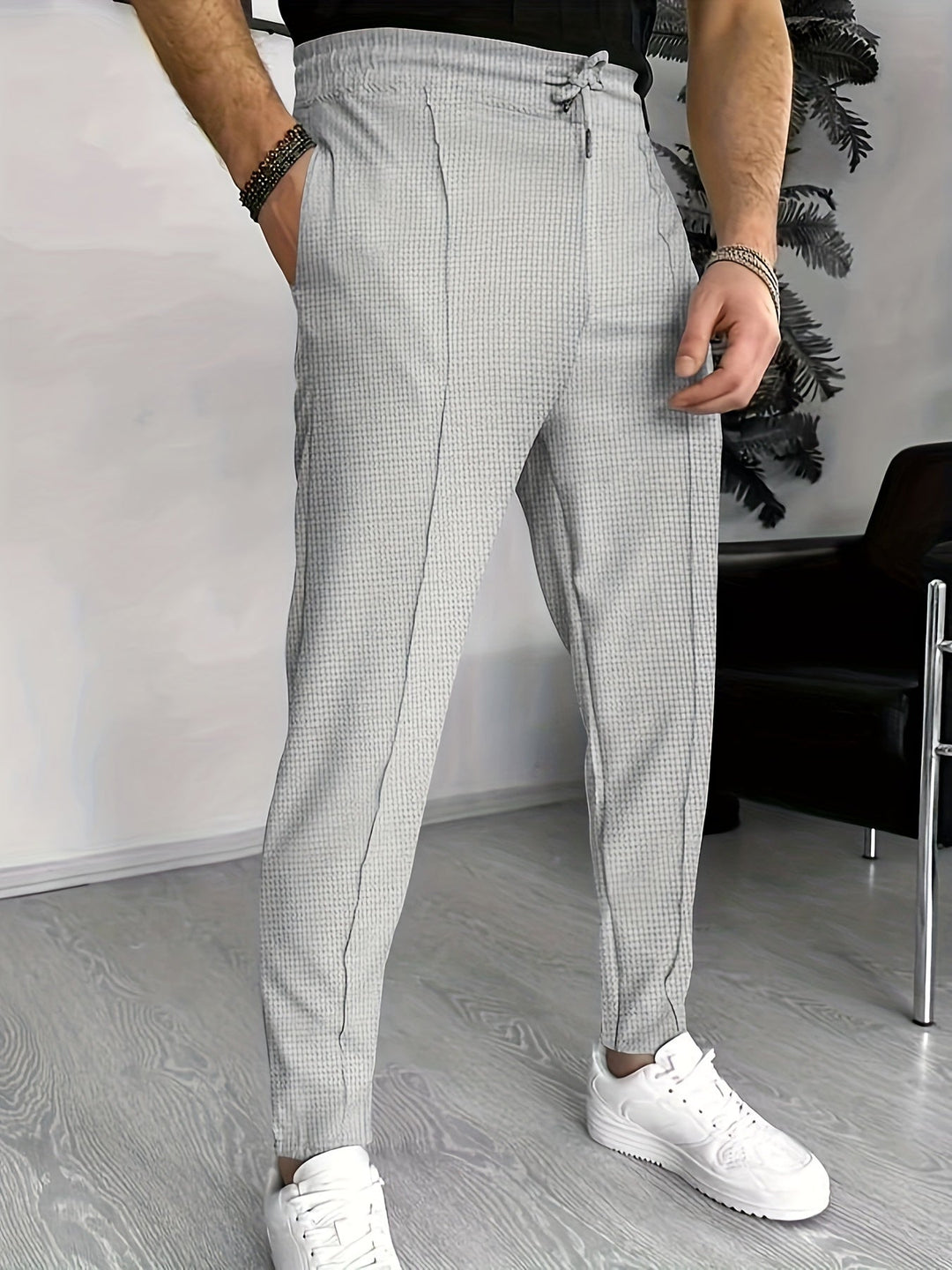 Comfortable Waffle Joggers for Men - Finn-Blue-S-Nora Luxe