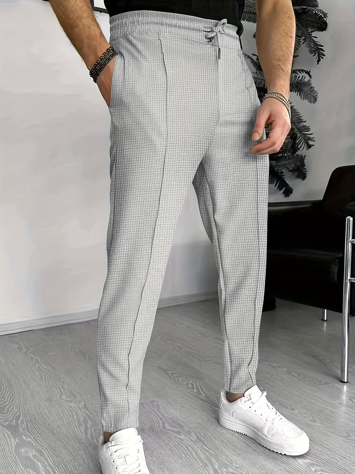 Comfortable Waffle Joggers for Men - Finn-Blue-S-Nora Luxe