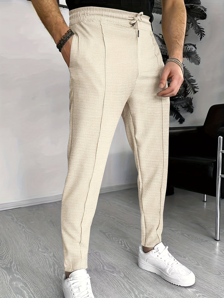 Comfortable Waffle Joggers for Men - Finn-Blue-S-Nora Luxe