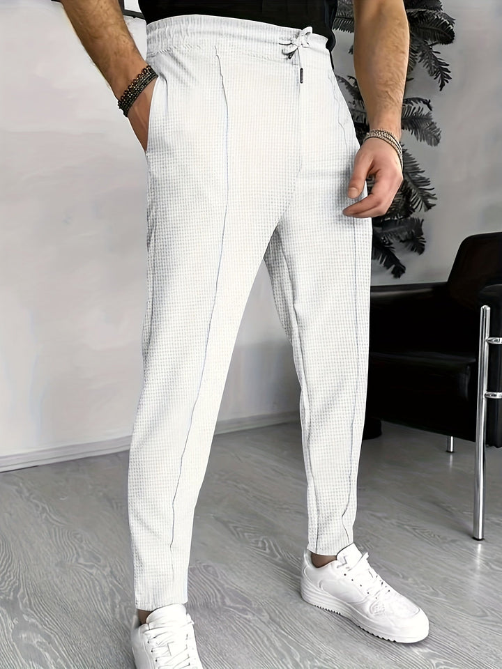 Comfortable Waffle Joggers for Men - Finn-Blue-S-Nora Luxe