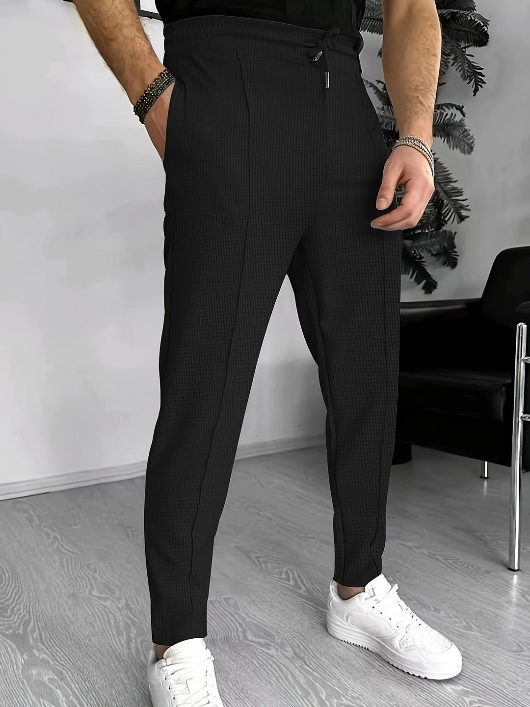 Comfortable Waffle Joggers for Men - Finn-Blue-S-Nora Luxe