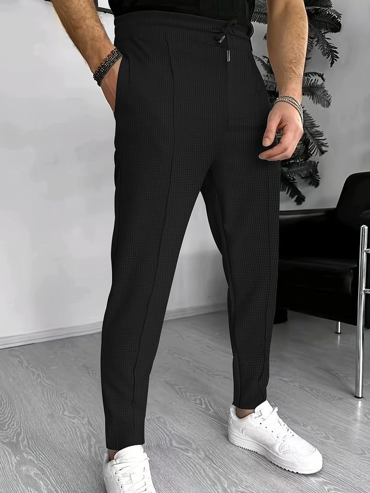 Comfortable Waffle Joggers for Men - Finn-Blue-S-Nora Luxe