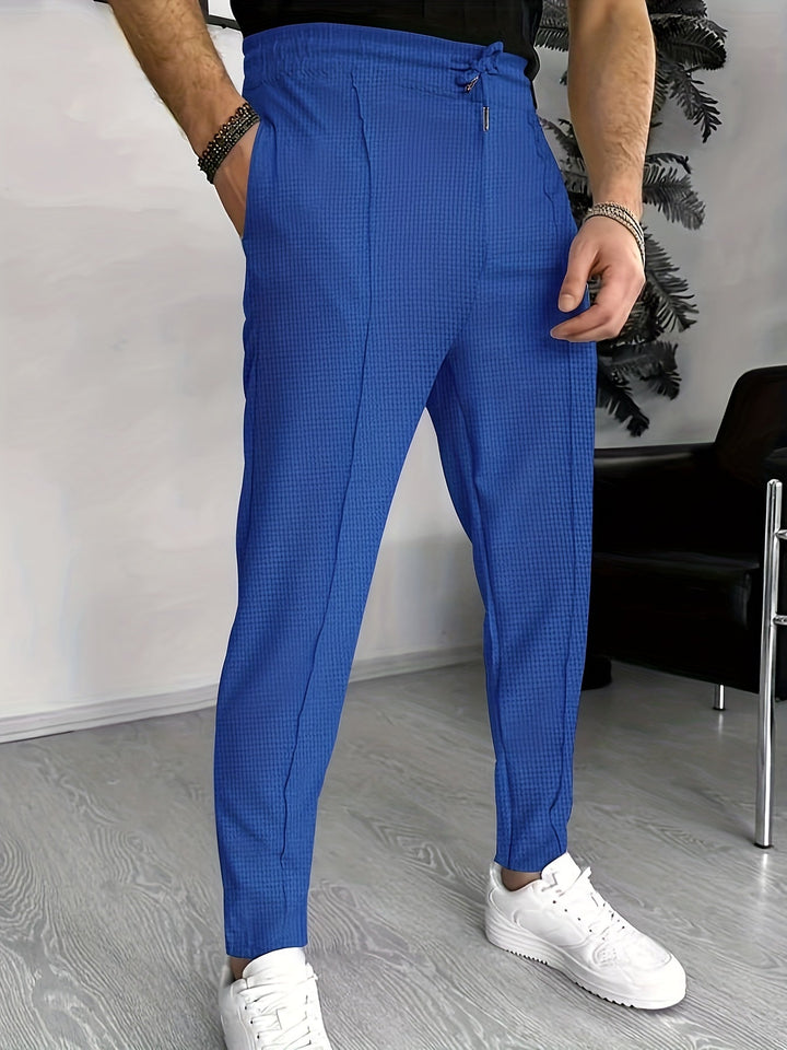 Comfortable Waffle Joggers for Men - Finn-Blue-S-Nora Luxe