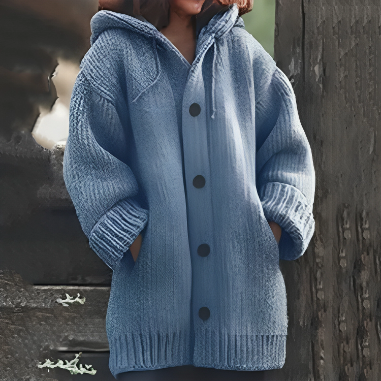 Comfortable Warm Women's Cardigan - Sophie-Blue-S-Nora Luxe