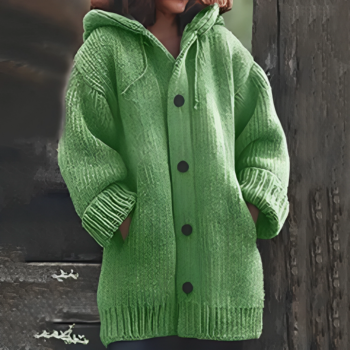 Comfortable Warm Women's Cardigan - Sophie-Green-S-Nora Luxe