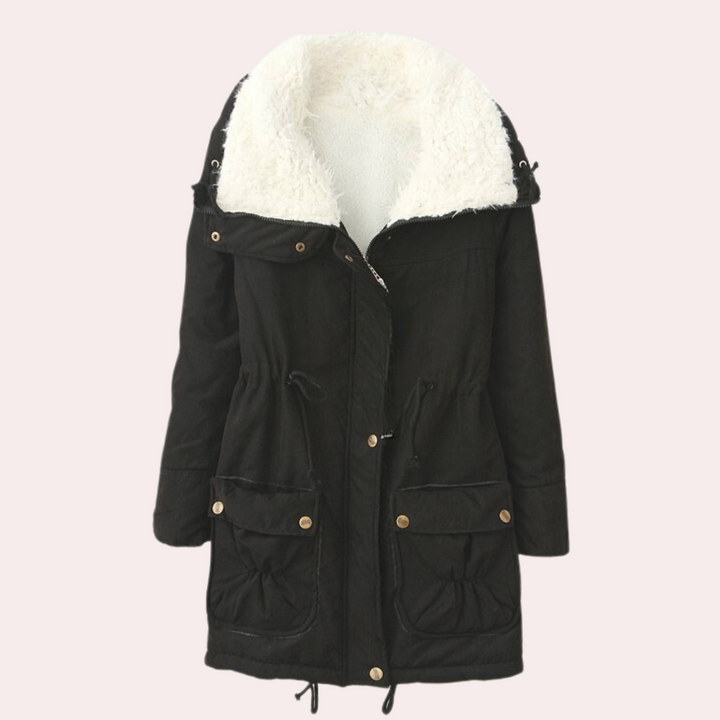 Comfortable Warm Women's Coat - Noelle-Black-XS-Nora Luxe