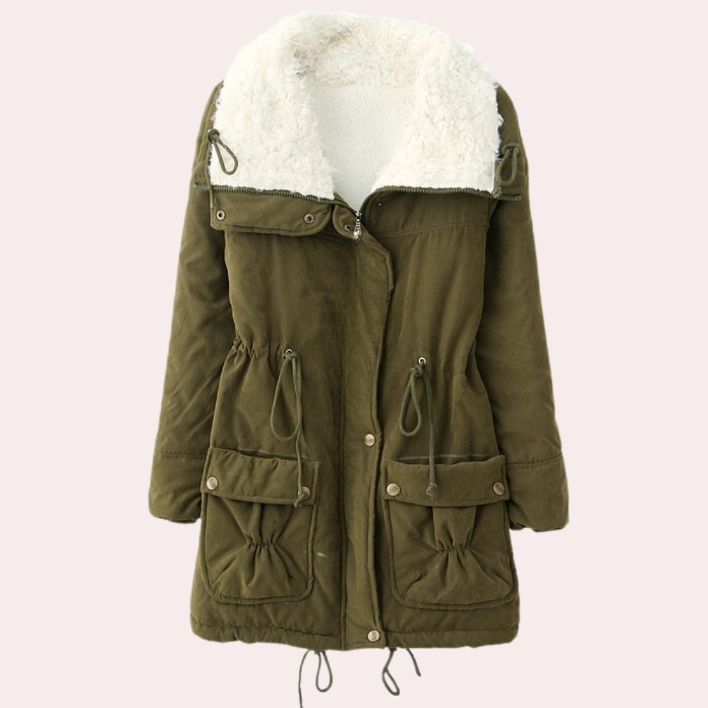 Comfortable Warm Women's Coat - Noelle-Green-XS-Nora Luxe