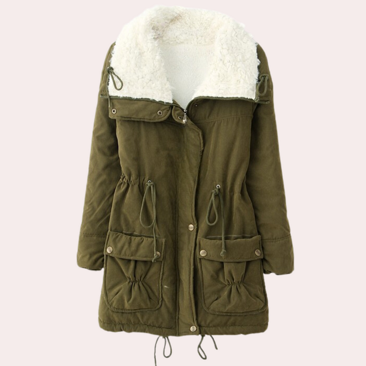 Comfortable Warm Women's Coat - Noelle-Green-XS-Nora Luxe