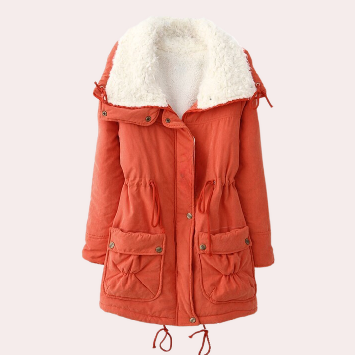 Comfortable Warm Women's Coat - Noelle-Red-XS-Nora Luxe