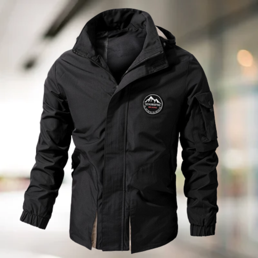Comfortable Windproof Men's Bomber Jacket - Jasper-Black-M-Nora Luxe
