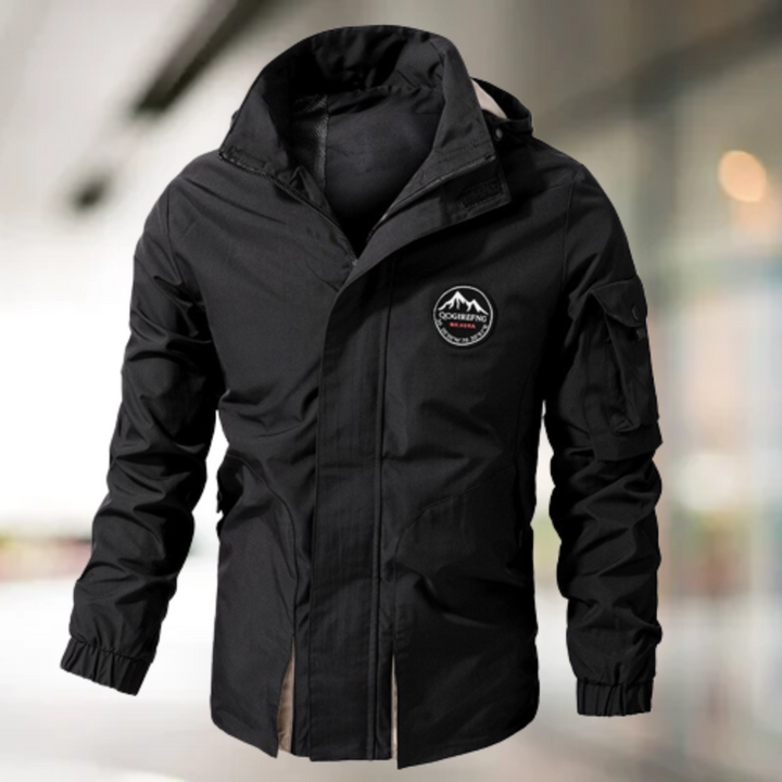 Comfortable Windproof Men's Bomber Jacket - Jasper-Black-M-Nora Luxe