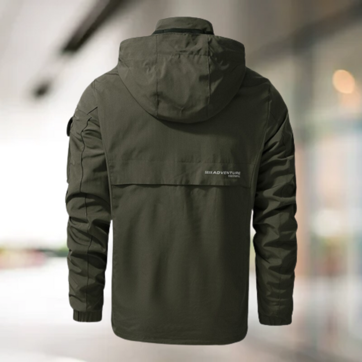 Comfortable Windproof Men's Bomber Jacket - Jasper-Olive Green-M-Nora Luxe