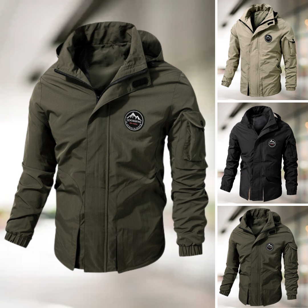 Comfortable Windproof Men's Bomber Jacket - Jasper-Olive Green-M-Nora Luxe
