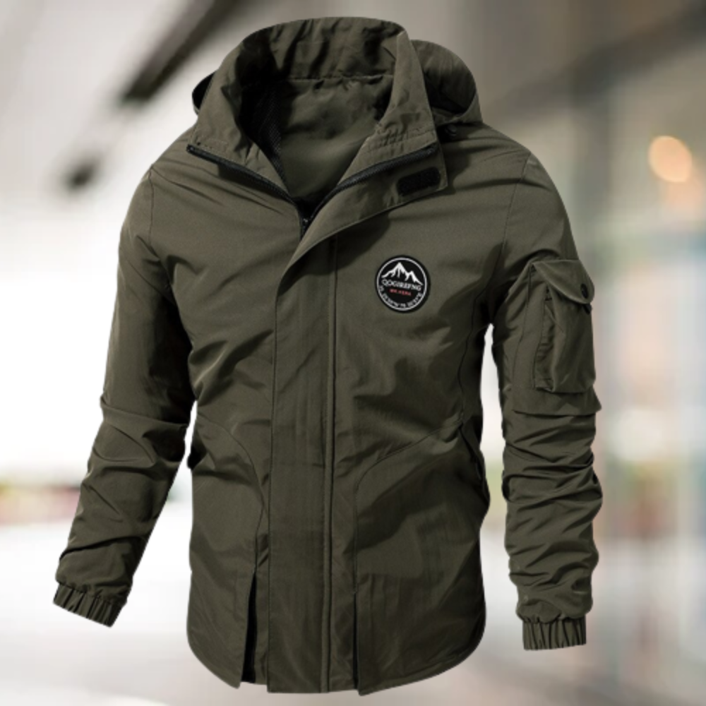 Comfortable Windproof Men's Bomber Jacket - Jasper-Olive Green-M-Nora Luxe