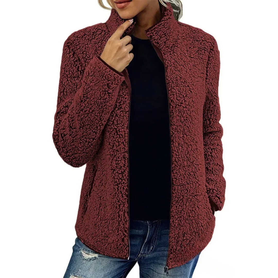 Comfortable Women's Fleece Vest - Petra-Bordeaux Red-S-Nora Luxe