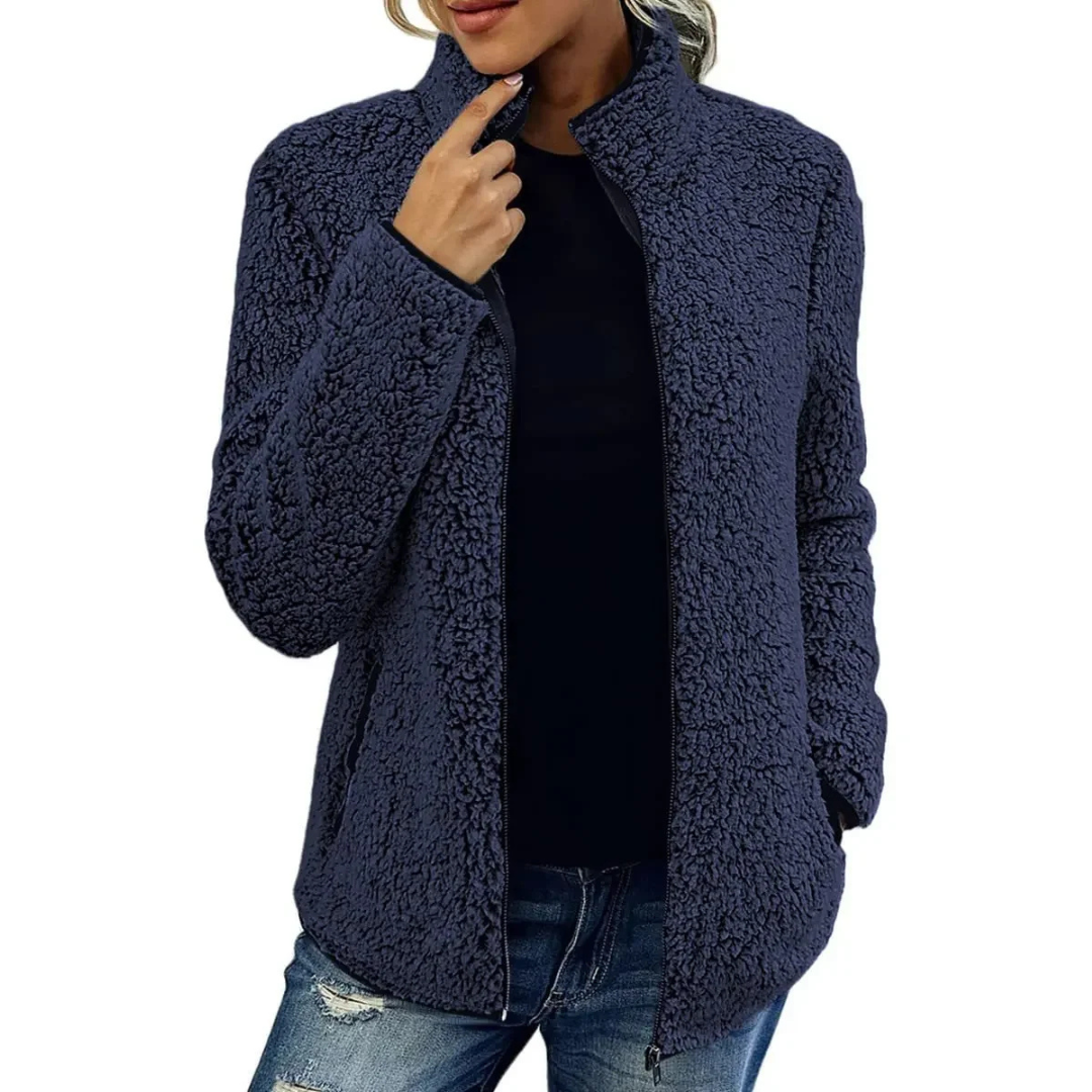 Comfortable Women's Fleece Vest - Petra-Dark Blue-S-Nora Luxe