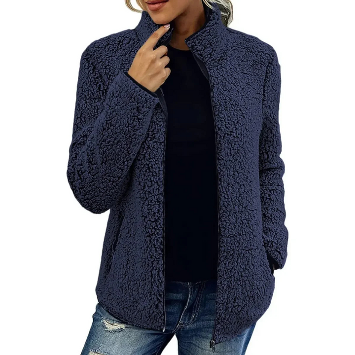 Comfortable Women's Fleece Vest - Petra-Dark Blue-S-Nora Luxe