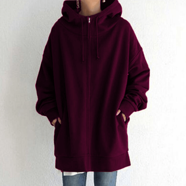 Comfortable Women's Jacket with Hood - ComfyHood-Dark Purple-S-Nora Luxe