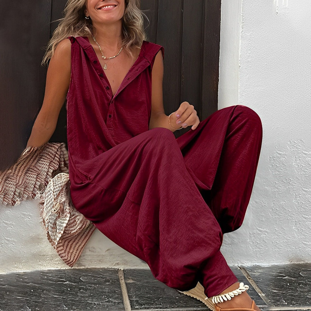 Comfortable Women's Jumpsuit – Nova-Burgundy red-S-State of Style