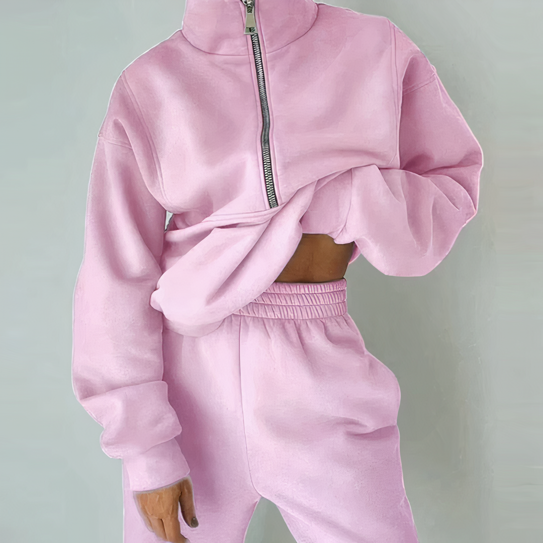 Comfortable Women's Tracksuit - Ava-Pink-S-Nora Luxe